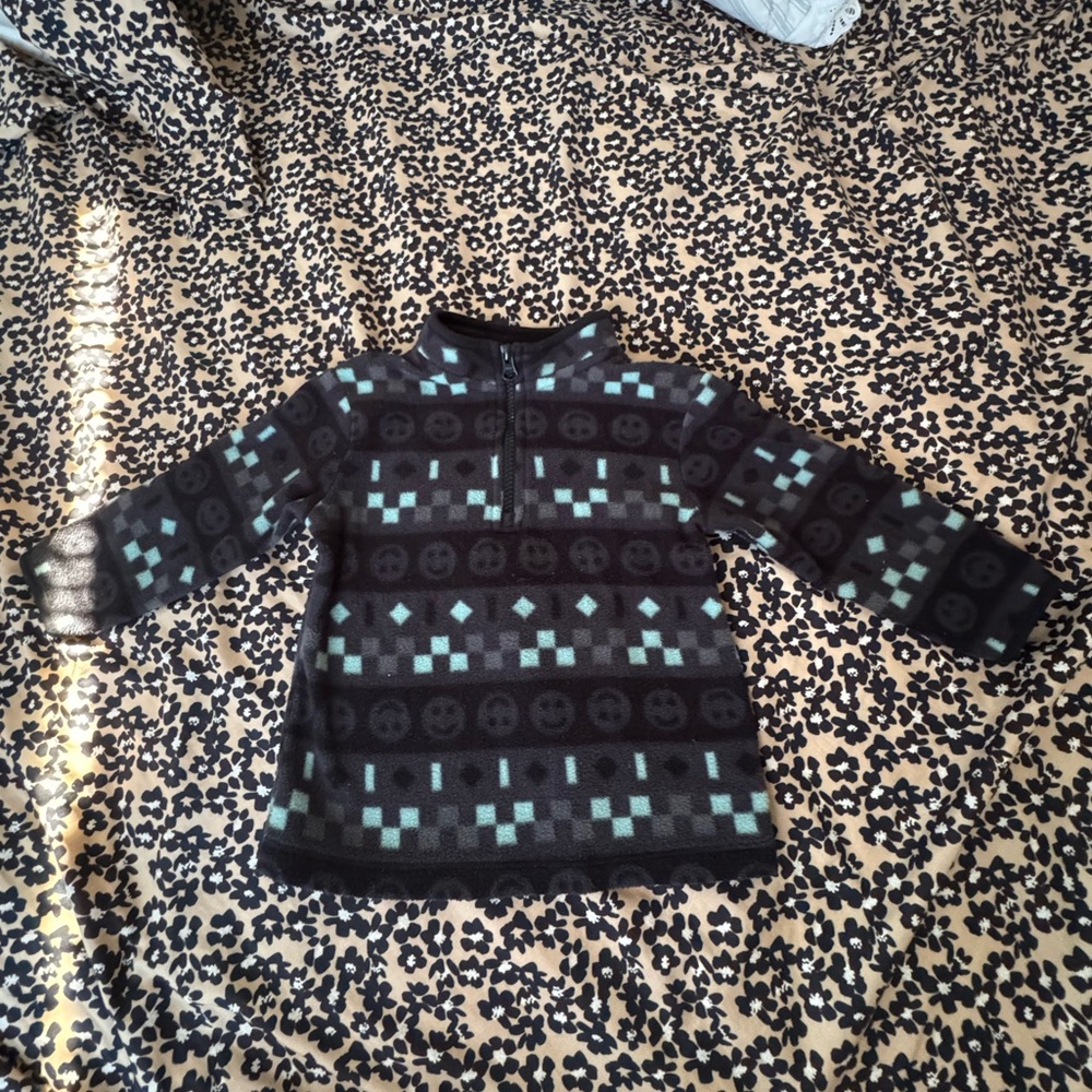 Kids Black and Blue Patterned Sweater